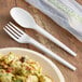EcoChoice Wrapped Heavy Weight Compostable 6 1/2" White CPLA Spoon and Fork - 250/Case Main Thumbnail 1