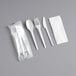EcoChoice Wrapped Heavy Weight Compostable 6 1/2" White CPLA Knife, Fork, Spoon, and Napkin - 250/Case Main Thumbnail 2