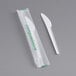 EcoChoice Wrapped Heavy Weight Compostable 6 1/2" White CPLA Knife - 500/Case Main Thumbnail 3