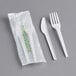 EcoChoice Wrapped Heavy Weight Compostable 6 1/2" White CPLA Knife and Fork - 250/Case Main Thumbnail 2