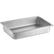 A Vigor stainless steel steam table pan with holes in it.