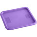 A Carlisle purple polypropylene lid on a food storage container.