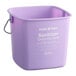 A purple 3-quart sanitizing pail with a metal handle, labeled for allergen-free use.