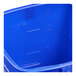 A blue plastic cleaning pail with quart measurement markings on the inside.