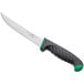 A Schraf utility knife with a black blade and green TPRgrip handle.