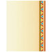 Menu paper with a white background and a colorful Southwest themed border with yellow, red, and green triangles.