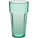 A green plastic paneled tumbler.