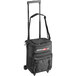 A black ServIt cooler bag with wheels and a telescoping handle.
