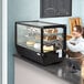 Avantco BCS-35-HC 34 5/8" Black Refrigerated Square Countertop Bakery Display Case with LED Lighting Main Thumbnail 1