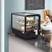 Avantco BCS-28-HC 27 5/8" Black Refrigerated Square Countertop Bakery Display Case with LED Lighting Main Thumbnail 1