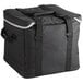 A black Vollrath insulated milk crate bag with straps.