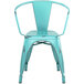 Lancaster Table & Seating Alloy Series Distressed Seafoam Metal Indoor / Outdoor Industrial Cafe Arm Chair Main Thumbnail 4