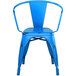 Lancaster Table & Seating Alloy Series Distressed Blue Metal Indoor / Outdoor Industrial Cafe Arm Chair Main Thumbnail 4