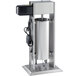 An Avantco stainless steel sausage stuffer machine with a silver cylinder and black handle.
