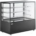 An Avantco black square dry bakery display case with shelves.