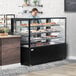 Avantco BC-72-SB 72" Black Square Refrigerated Bakery Display Case with LED Lighting Main Thumbnail 1