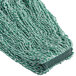A green and white Rubbermaid Web Foot microfiber wet mop head.