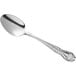 An Acopa Capulet stainless steel teaspoon with a handle.