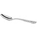 An Acopa stainless steel demitasse spoon with a handle.