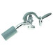 A T&S silver metal low flow pre-rinse spray valve with a white cylinder handle.