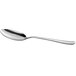 A Delco Windsor III stainless steel serving spoon with a silver handle.