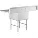 Regency 60" 16 Gauge Stainless Steel One Compartment Commercial Sink with Stainless Steel Legs, Cross Bracing, and 2 Drainboards - 24" x 24" x 14" Bowl Main Thumbnail 4