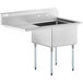 Regency 50 1/2" 16 Gauge Stainless Steel One Compartment Commercial Sink with Galvanized Steel Legs and 1 Drainboard - 24" x 24" x 14" Bowl Main Thumbnail 3