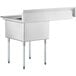 Regency 50 1/2" 16 Gauge Stainless Steel One Compartment Commercial Sink with Galvanized Steel Legs and 1 Drainboard - 24" x 24" x 14" Bowl Main Thumbnail 4
