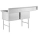 A Regency stainless steel two compartment commercial sink with left drainboard.