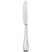 A silver stainless steel Oneida Voss II dinner knife.