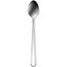 A Delco Dominion III stainless steel iced tea spoon with a silver handle on a white background.
