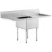 Regency 72" 16 Gauge Stainless Steel One Compartment Commercial Sink with Galvanized Steel Legs and 2 Drainboards - 24" x 24" x 14" Bowl Main Thumbnail 3