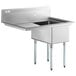 Regency 44 1/2" 16 Gauge Stainless Steel One Compartment Commercial Sink with Galvanized Steel Legs and 1 Drainboard - 18" x 18" x 14" Bowl Main Thumbnail 3