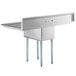 Regency 66" 16 Gauge Stainless Steel One Compartment Commercial Sink with Galvanized Steel Legs and 2 Drainboards - 18" x 18" x 14" Bowl Main Thumbnail 4