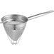A Choice stainless steel strainer with a handle.