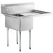 A Regency stainless steel one compartment sink with right drainboard on legs.