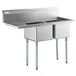 A Regency stainless steel two compartment sink with left drainboard.