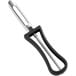 A Choice 6" Floating Vegetable Peeler with a black and silver handle and stainless steel blade.