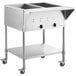 Avantco STE-2M Two Pan Open Well Mobile Electric Steam Table with Undershelf - 120V, 1000W Main Thumbnail 2