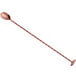 An Acopa copper bar spoon with a long twisted handle.