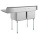 A Regency stainless steel 2 compartment sink with right drainboard.