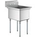 Regency 23" 16 Gauge Stainless Steel One Compartment Commercial Sink with Galvanized Steel Legs - 18" x 24" x 14" Bowl Main Thumbnail 3