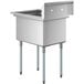 Regency 23" 16 Gauge Stainless Steel One Compartment Commercial Sink with Galvanized Steel Legs - 18" x 24" x 14" Bowl Main Thumbnail 4