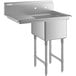 A Regency stainless steel one compartment sink with a left drainboard.