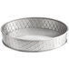 A Tablecraft stainless steel round platter with a lattice pattern.