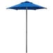 Lancaster Table & Seating 6' Pacific Blue Push Lift Umbrella with 1 1/2" Aluminum Pole Main Thumbnail 3