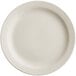 An Acopa ivory stoneware plate with a narrow white rim.