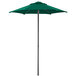 Lancaster Table & Seating 6' Forest Green Push Lift Umbrella with 1 1/2" Aluminum Pole Main Thumbnail 3