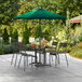 Lancaster Table & Seating 6' Forest Green Push Lift Umbrella with 1 1/2" Aluminum Pole Main Thumbnail 1