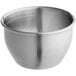 An American Metalcraft stainless steel round sauce cup with a satin finish.